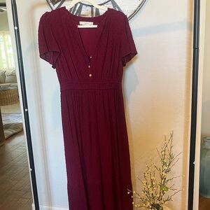 Loft Wine Midi Dress